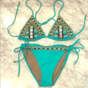 Very sexy teal bikini